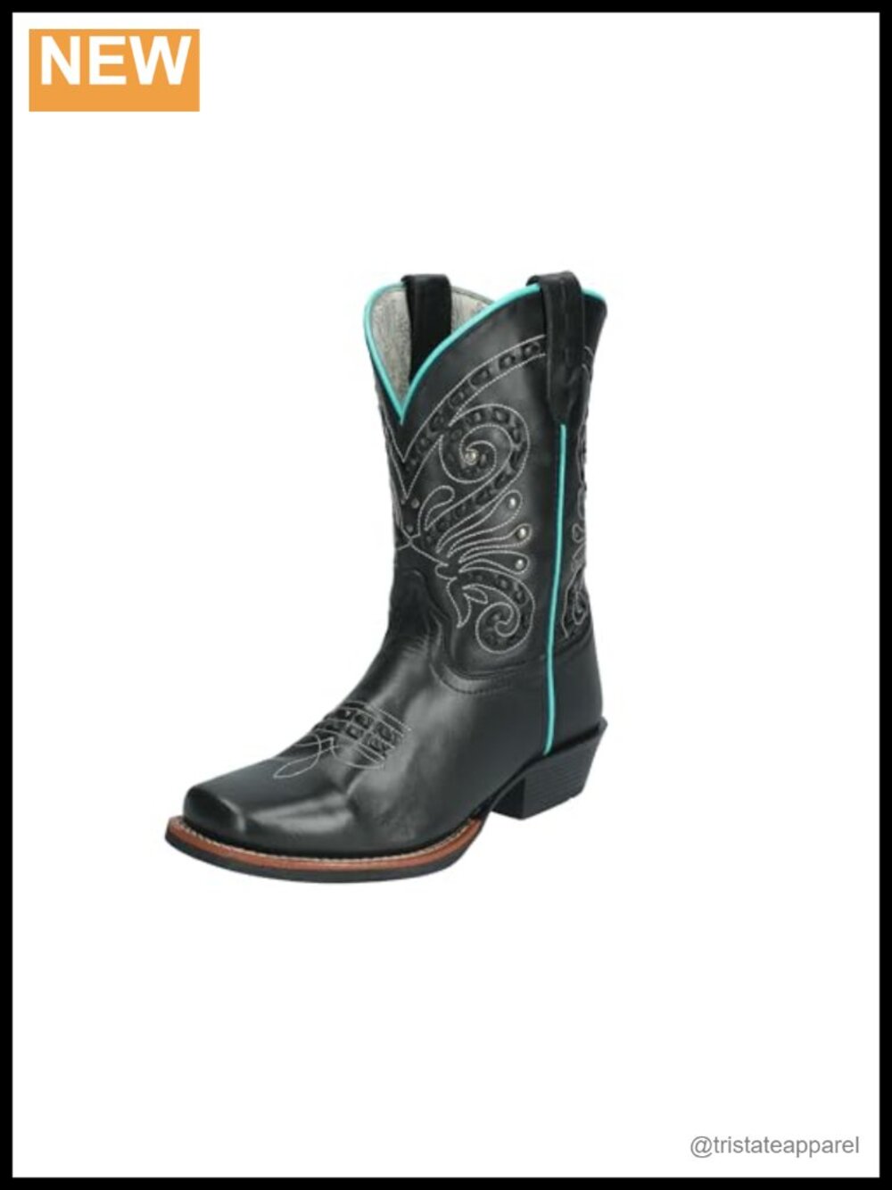 Women's Pull-On Embroidered Leather Mid-Calf Boots with Steel Shank
